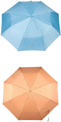 

Bizarro.in 3 Fold Set of 2 Plain Office Men::Women_107 Umbrella(Bronze, Blue)