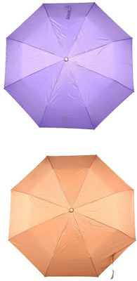 

Bizarro.in 3 Fold Set of 2 Plain Office Men::Women_105 Umbrella(Bronze, Purple)