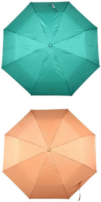 

Bizarro.in 3 Fold Set of 2 Plain Office Men::Women_108 Umbrella(Bronze, Green)