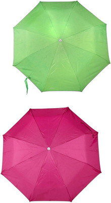 

Bizarro.in 3 Fold Set of 2 Plain Office Men::Women_369 Umbrella(Purple, Green)