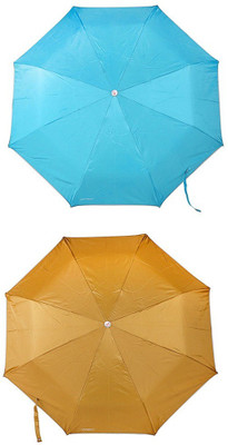 

Bizarro.in 3 Fold Set of 2 Plain Office Men::Women_376 Umbrella(Yellow, Blue)