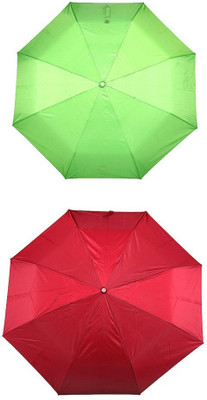 

Bizarro.in 3 Fold Set of 2 Plain Office Men::Women_173 Umbrella(Maroon, Green)