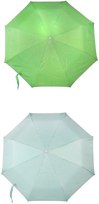 

Bizarro.in 3 Fold Set of 2 Plain Office Men::Women_245 Umbrella(Blue, Green)