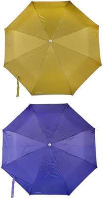 

Bizarro.in 3 Fold Set of 2 Plain Office Men::Women_336 Umbrella(Blue, Maroon)