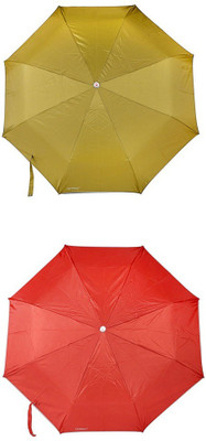 

Bizarro.in 3 Fold Set of 2 Plain Office Men::Women_276 Umbrella(Red, Maroon)
