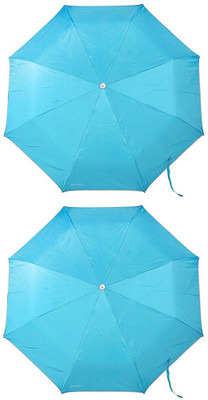

Bizarro.in 3 Fold Set of 2 Plain Office Men::Women_385 Umbrella(Blue)