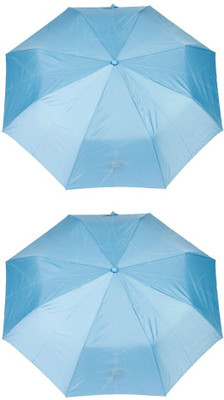 

Bizarro.in 3 Fold Set of 2 Plain Office Men::Women_211 Umbrella(Blue)