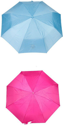 

Bizarro.in 3 Fold Set of 2 Plain Office Men::Women_167 Umbrella(Purple, Blue)
