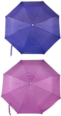 

Bizarro.in 3 Fold Set of 2 Plain Office Men::Women_300 Umbrella(Purple, Blue)
