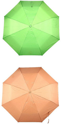 

Bizarro.in 3 Fold Set of 2 Plain Office Men::Women_104 Umbrella(Bronze, Green)