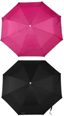 

Bizarro.in 3 Fold Set of 2 Plain Office Men::Women_262 Umbrella(Black, Purple)