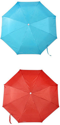 

Bizarro.in 3 Fold Set of 2 Plain Office Men::Women_281 Umbrella(Red, Blue)