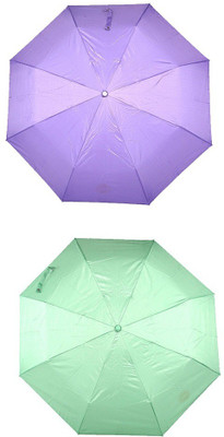 

Bizarro.in 3 Fold Set of 2 Plain Office Men::Women_155 Umbrella(Green, Purple)