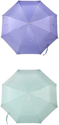 

Bizarro.in 3 Fold Set of 2 Plain Office Men::Women_241 Umbrella(Blue, Purple)
