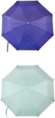 

Bizarro.in 3 Fold Set of 2 Plain Office Men::Women_239 Umbrella(Blue)