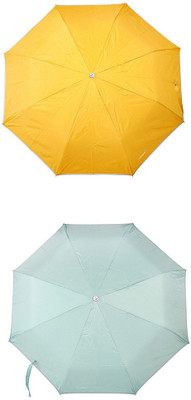 

Bizarro.in 3 Fold Set of 2 Plain Office Men::Women_248 Umbrella(Blue, Yellow)