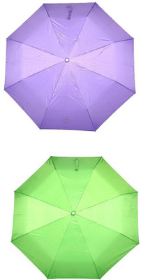 

Bizarro.in 3 Fold Set of 2 Plain Office Men::Women_200 Umbrella(Green, Purple)
