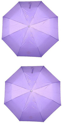 

Bizarro.in 3 Fold Set of 2 Plain Office Men::Women_204 Umbrella(Purple, Purple)