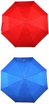 

Bizarro.in 3 Fold Set of 2 Plain Office Men::Women_75 Umbrella(Blue, Red)