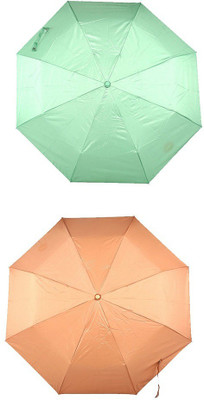

Bizarro.in 3 Fold Set of 2 Plain Office Men::Women_98 Umbrella(Bronze, Green)