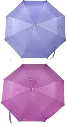 Bizarro.in 3 Fold Set of 2 Plain Office Men::Women_302 Umbrella(Purple)