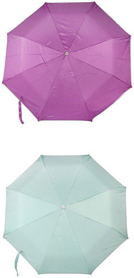 

Bizarro.in 3 Fold Set of 2 Plain Office Men::Women_236 Umbrella(Blue, Purple)