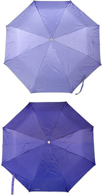 

Bizarro.in 3 Fold Set of 2 Plain Office Men::Women_335 Umbrella(Blue, Purple)