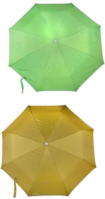 

Bizarro.in 3 Fold Set of 2 Plain Office Men::Women_363 Umbrella(Maroon, Green)