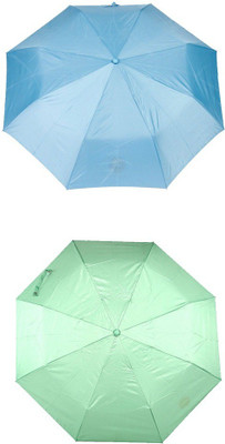 

Bizarro.in 3 Fold Set of 2 Plain Office Men::Women_157 Umbrella(Green, Blue)