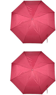 

Bizarro.in 3 Fold Set of 2 Plain Office Men::Women_109 Umbrella(Pink)
