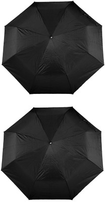 

Bizarro.in 3 Fold Set of 2 Plain Office Men::Women_42 Umbrella(Black)