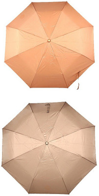 

Bizarro.in 3 Fold Set of 2 Plain Office Men::Women_25 Umbrella(Beige, Bronze)
