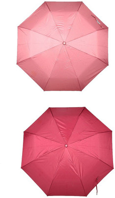 

Bizarro.in 3 Fold Set of 2 Plain Office Men::Women_117 Umbrella(Pink)