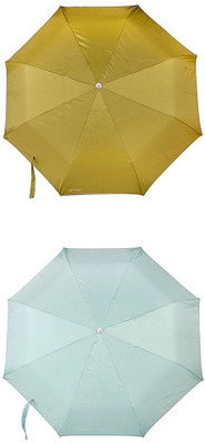 

Bizarro.in 3 Fold Set of 2 Plain Office Men::Women_242 Umbrella(Blue, Brown)