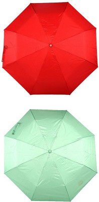 

Bizarro.in 3 Fold Set of 2 Plain Office Men::Women_156 Umbrella(Green, Red)