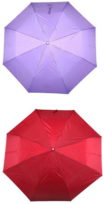

Bizarro.in 3 Fold Set of 2 Plain Office Men::Women_174 Umbrella(Maroon, Purple)