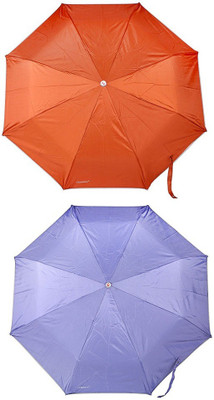 

Bizarro.in 3 Fold Set of 2 Plain Office Men::Women_357 Umbrella(Purple, Brown)