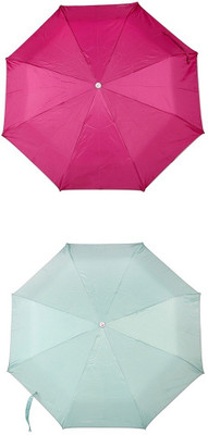 

Bizarro.in 3 Fold Set of 2 Plain Office Men::Women_243 Umbrella(Blue)