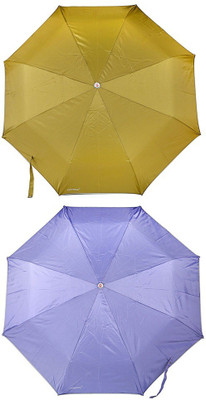 

Bizarro.in 3 Fold Set of 2 Plain Office Men::Women_353 Umbrella(Purple, Maroon)
