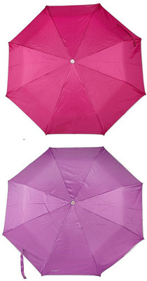 

Bizarro.in 3 Fold Set of 2 Plain Office Men::Women_304 Umbrella(Purple, Purple)