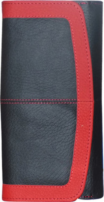 

Style 98 Women Casual Red, Black Genuine Leather Card Holder(14 Card Slots), Black;red