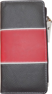 

Style 98 Women Casual Red, Black Genuine Leather Card Holder(9 Card Slots), Black;red