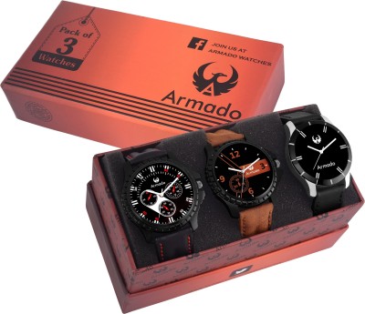 Armado AR-516193 Combo Of 3 Elegant Analog Watches Analog Watch  - For Men   Watches  (Armado)