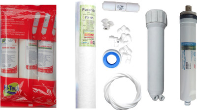 

Hi Tech 1 Year RO service Kit with Inline set, 80 GPD dry membrane, Housing (MH), Pure Spun and Other Accessories Solid Filter Cartridge(5, Pack of 8)