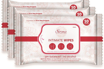 

SIRONA Intimate Wet Wipes (30 Wipes - 3 Pack) Intimate Wipes(30 Sheets)