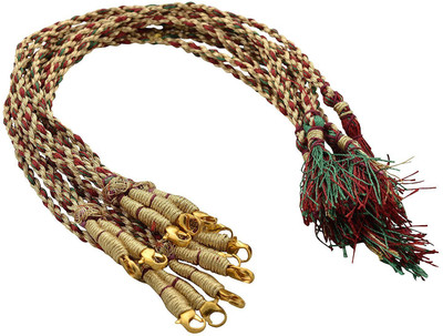 

AM Designer Red,Green & Gold necklace back rope/dori