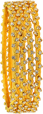 66% OFF on the jewelbox Brass Gold-plated Bangle Set(Pack of 4)