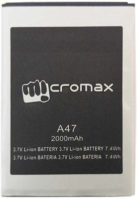 

Micromax Mobile Battery For Suitable for Micromax Bolt A47 Mobile.