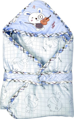 

1st Step Printed  Hooded Baby Blanket(Polyester, Blue