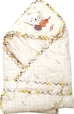 

1st Step Printed  Hooded Baby Blanket(Polyester, Cream